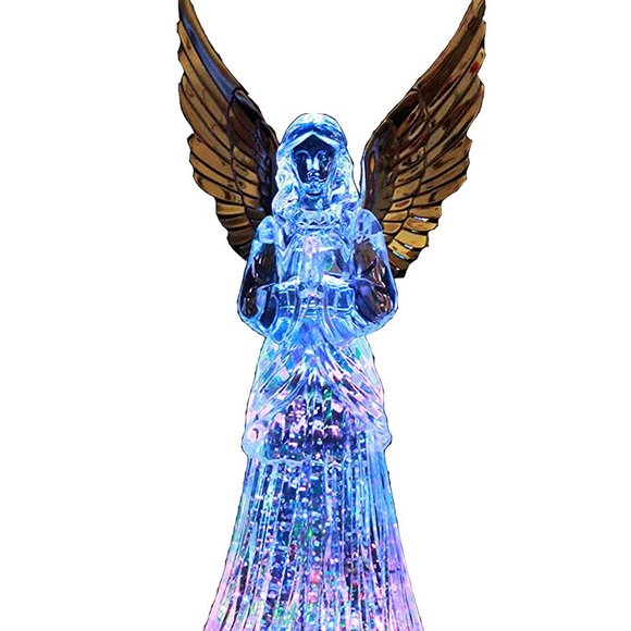 Angel LED Lighted Sparkling Color Changing Snow Globe Water Lamp Christmas Decor - Picture 1 of 7